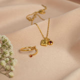 Conjunto Colar + Anel Cosmos + Frasco dos Sonhos 18K